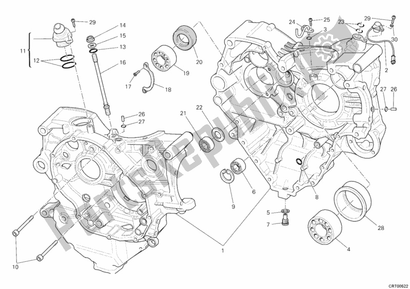 Todas as partes de Bloco Do Motor do Ducati Streetfighter S 1100 2012
